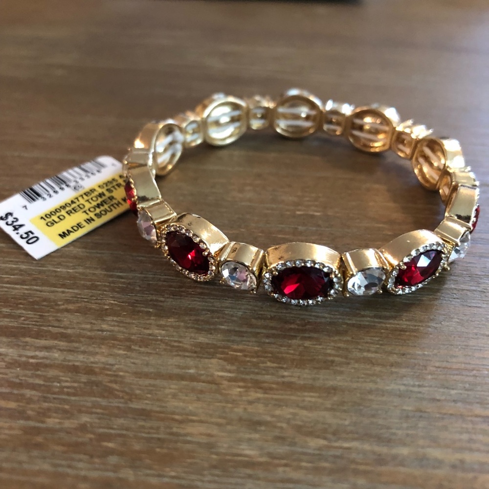 Charter Club Red & Gold Stretch Bracelet (NWT)